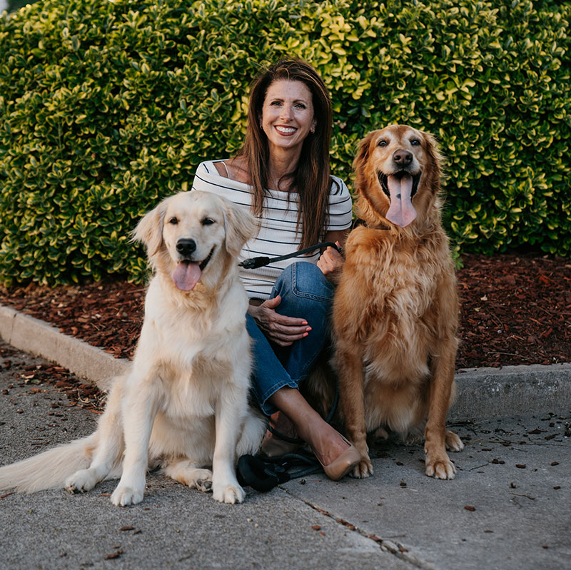 Amy Watson, therapist, and her dogs